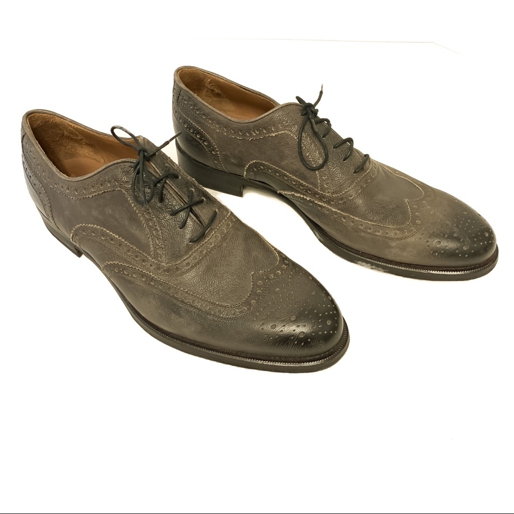 Bruschi Wing-tip Lace Up Oxfords Grey EUC - Picture 6 of 8
